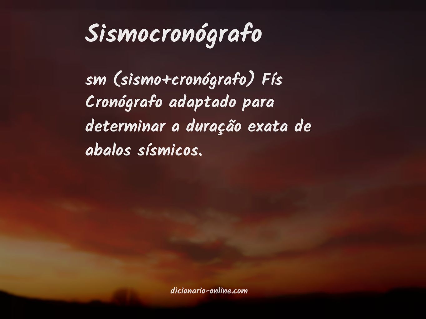 Significado de sismocronógrafo