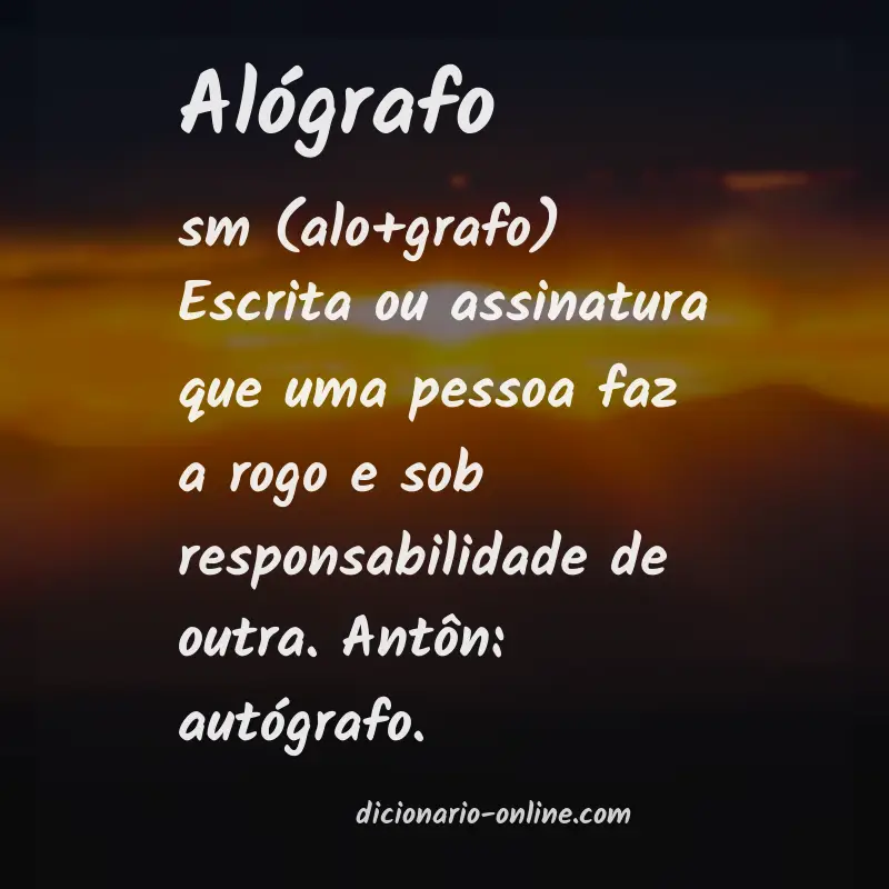 Significado de alógrafo