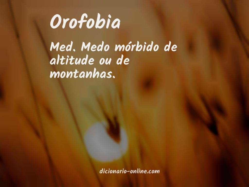 Significado de orofobia