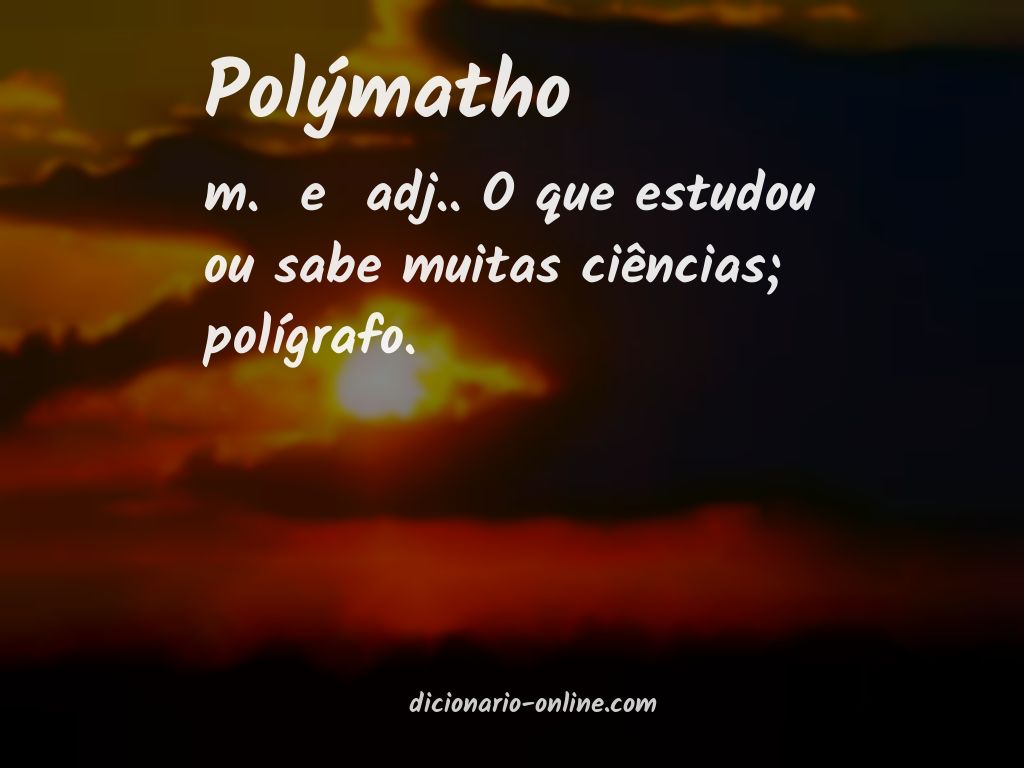 Significado de polýmatho