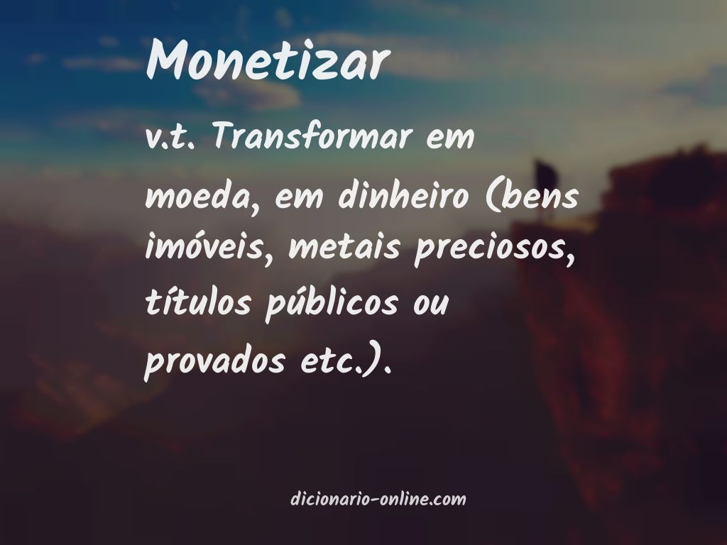 Significado de monetizar