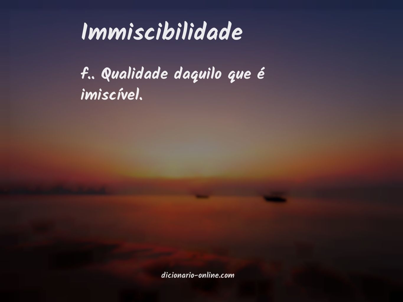 Significado de immiscibilidade