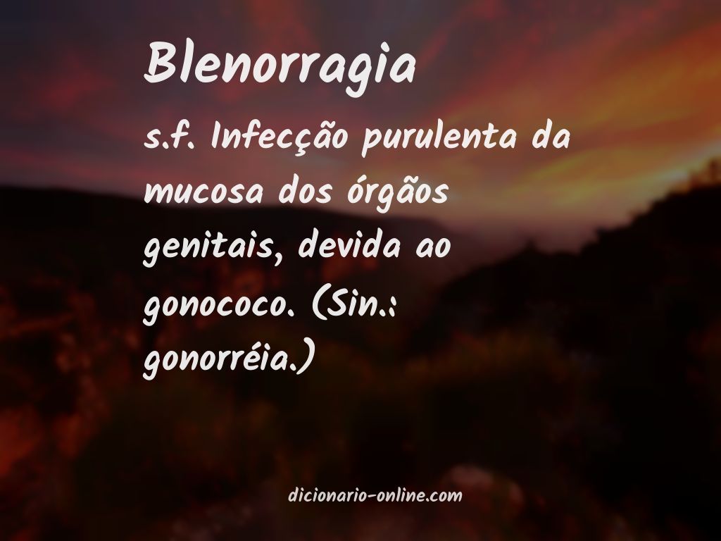 Significado de blenorragia