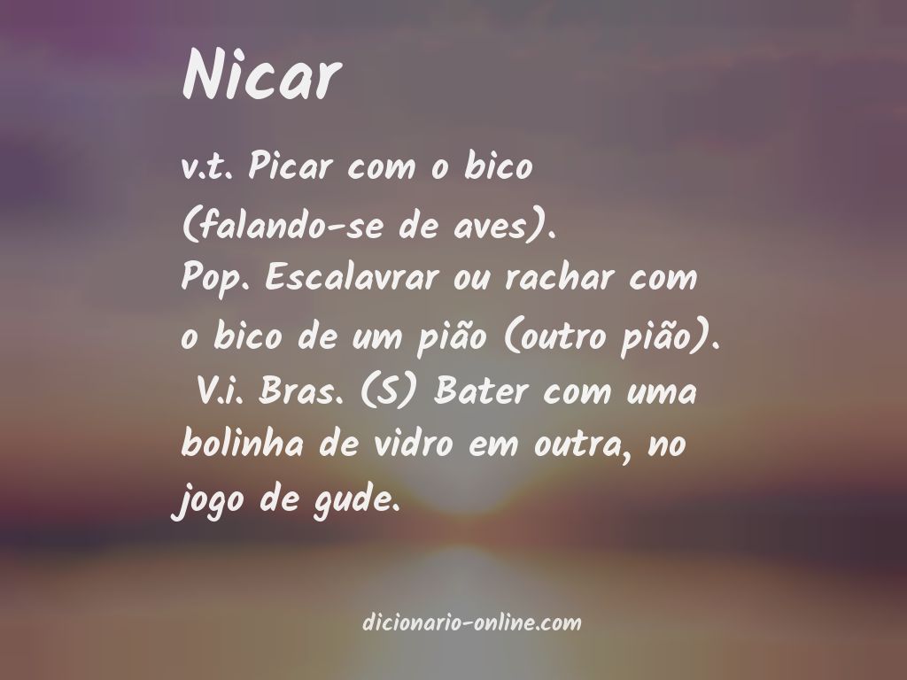 Significado de nicar