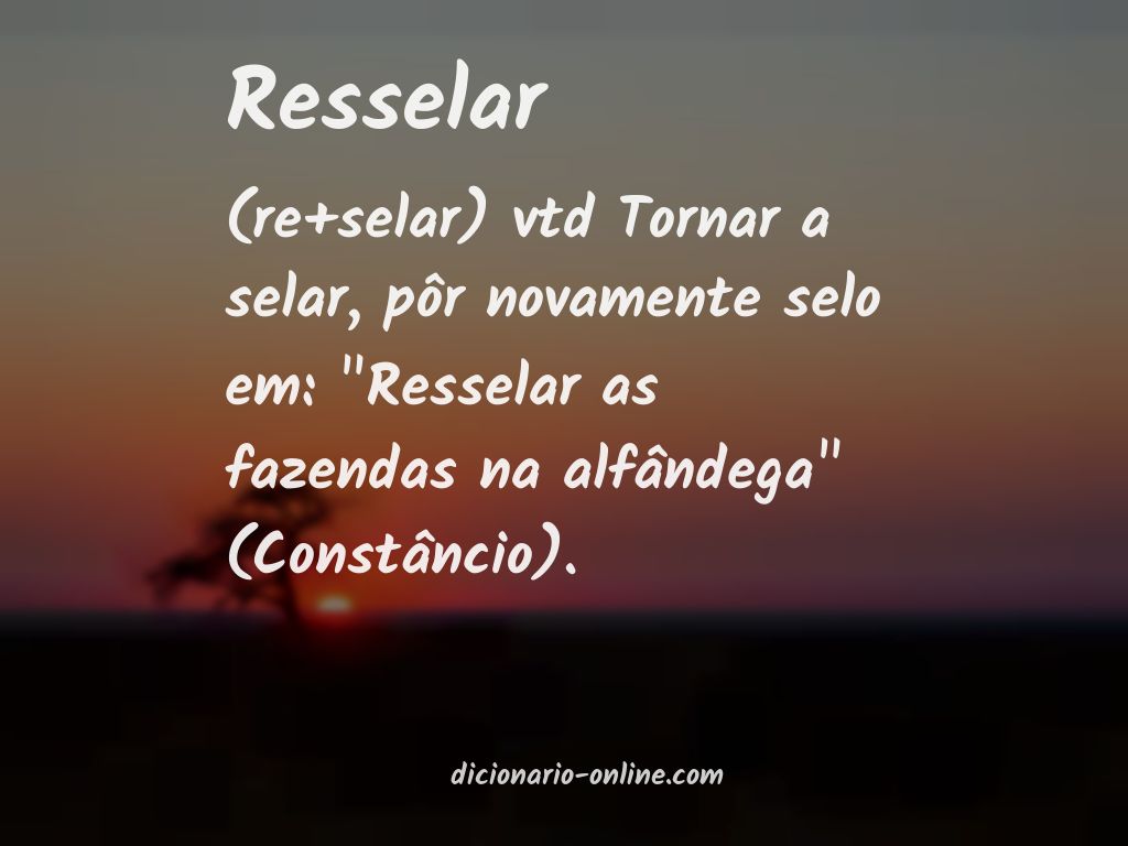 Significado de resselar