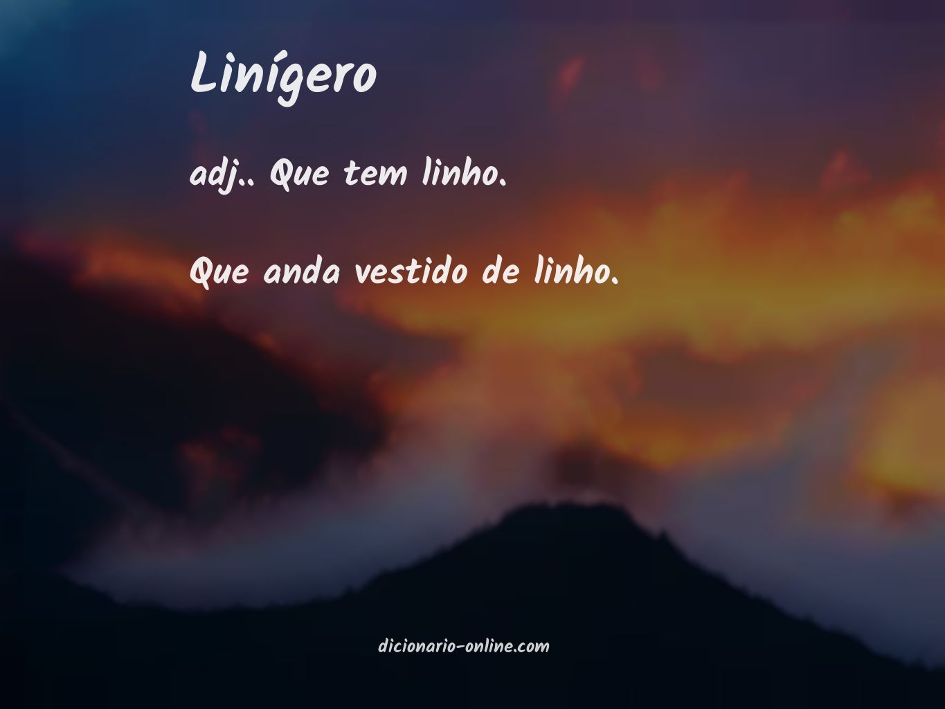 Significado de linígero