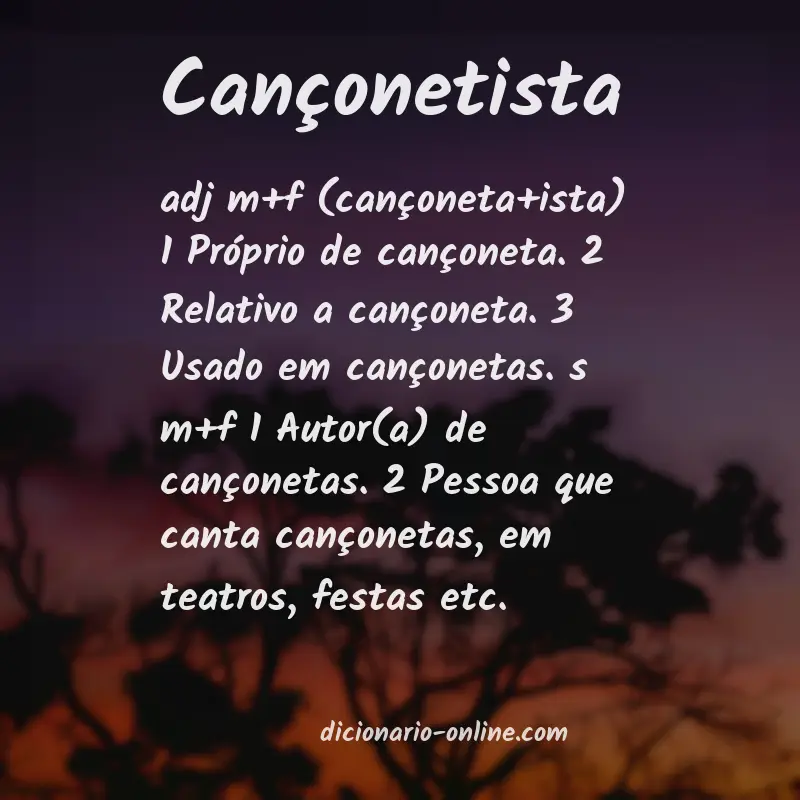 Significado de cançonetista