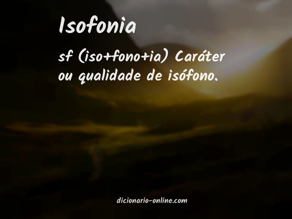 Significado de isofonia