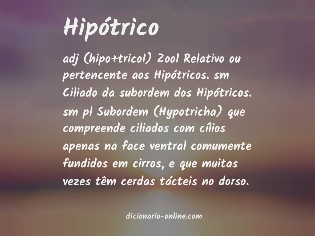 Significado de hipótrico