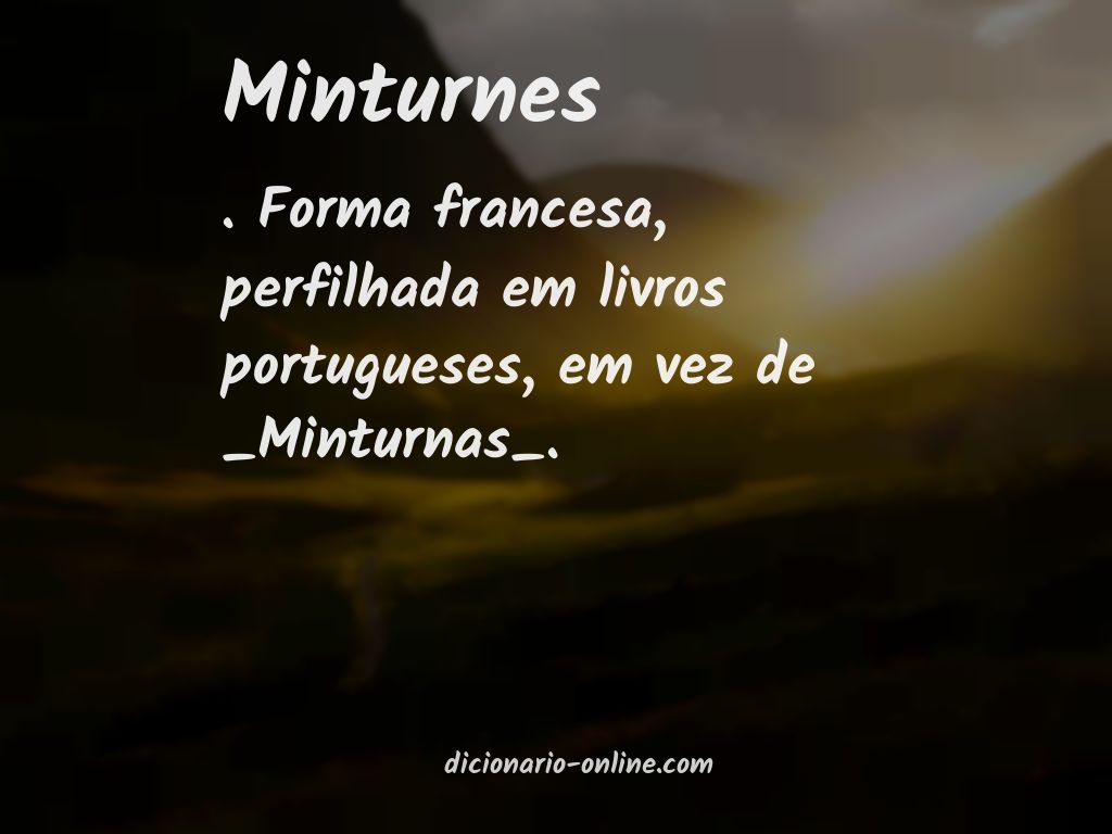 Significado de minturnes