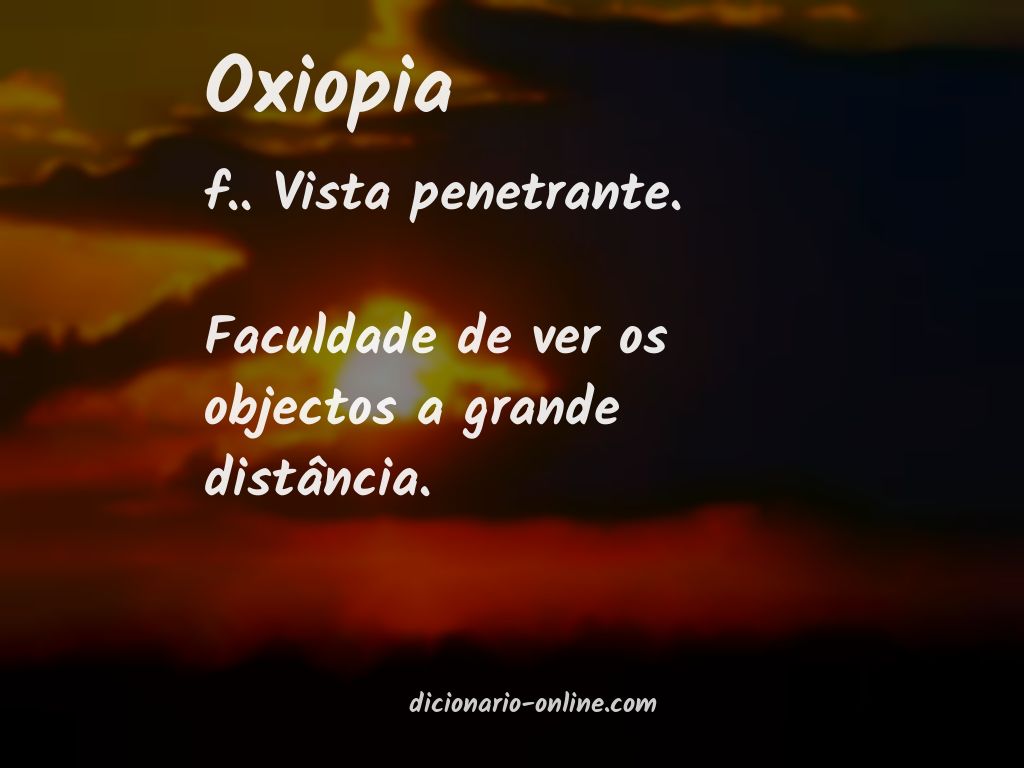 Significado de oxiopia