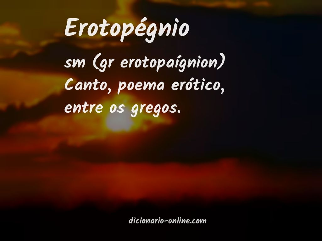 Significado de erotopégnio