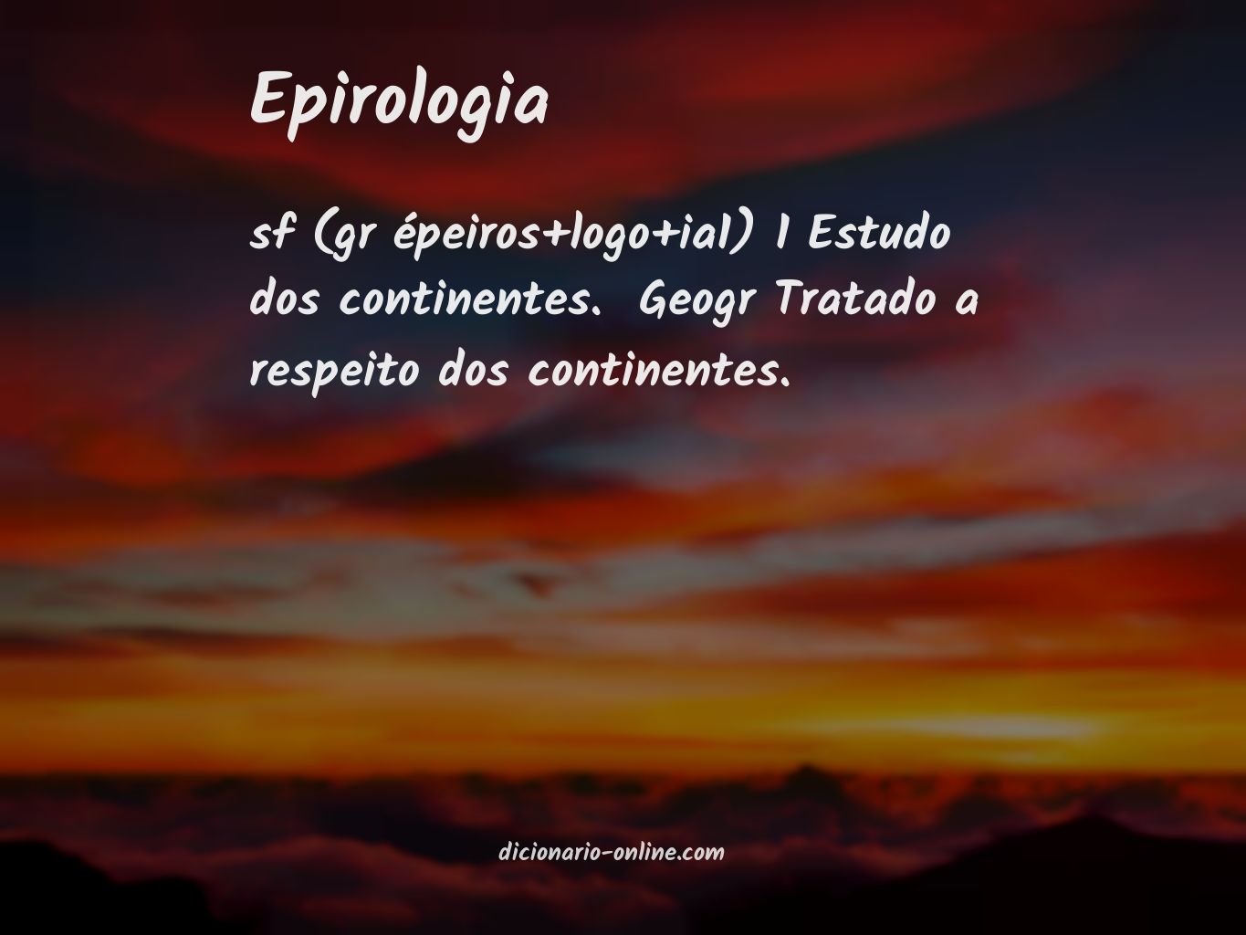 Significado de epirologia