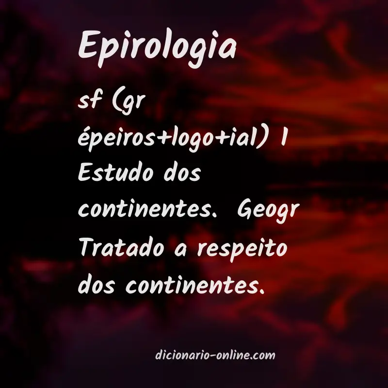 Significado de epirologia