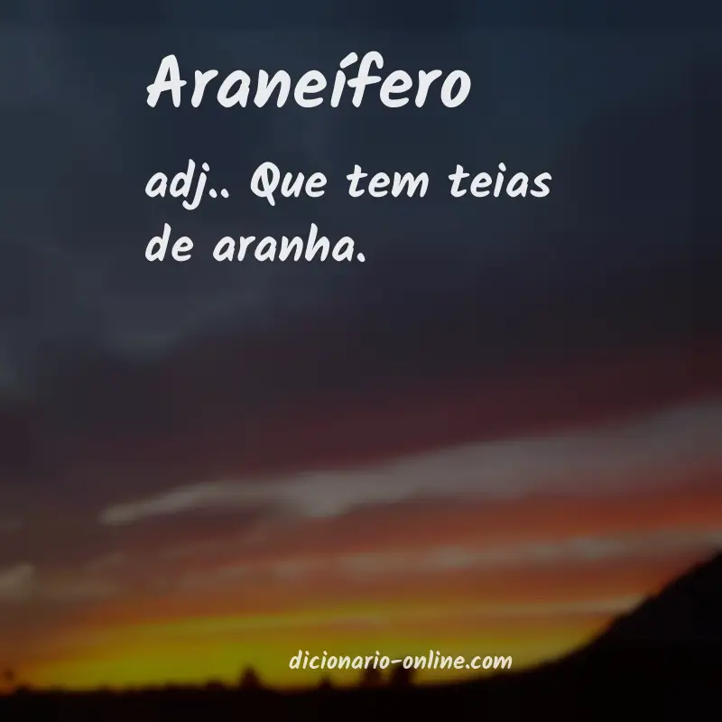 Significado de araneífero