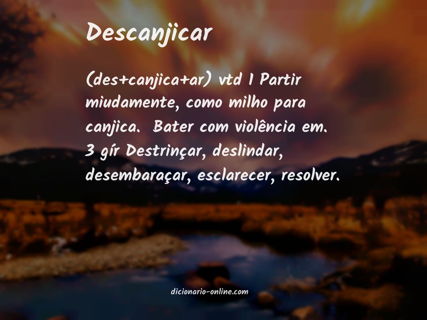 Significado de descanjicar