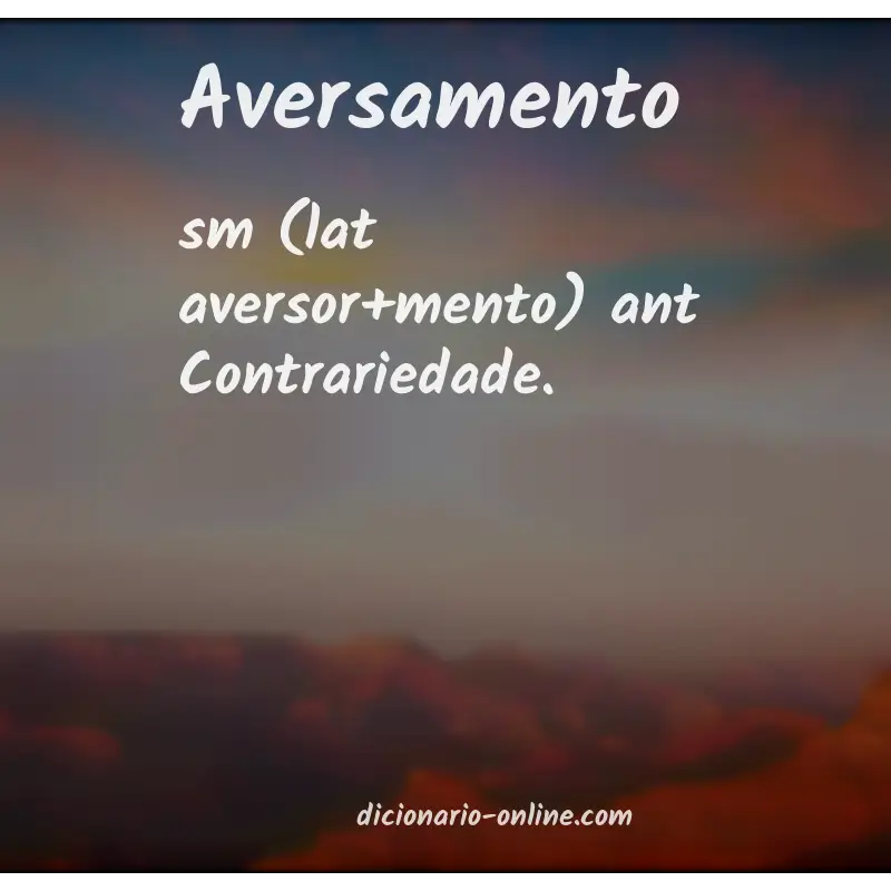 Significado de aversamento