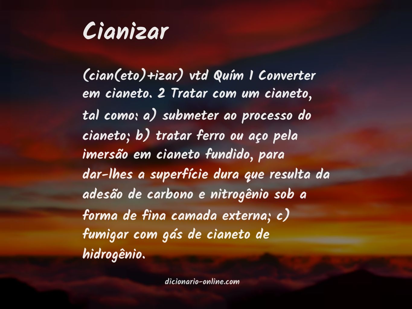 Significado de cianizar