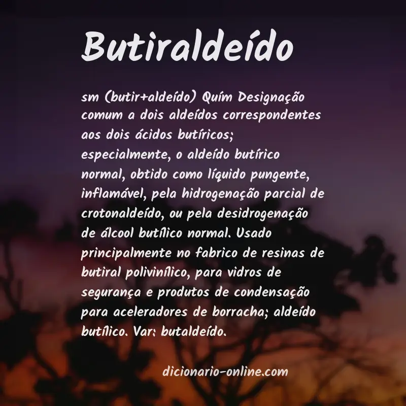 Significado de butiraldeído