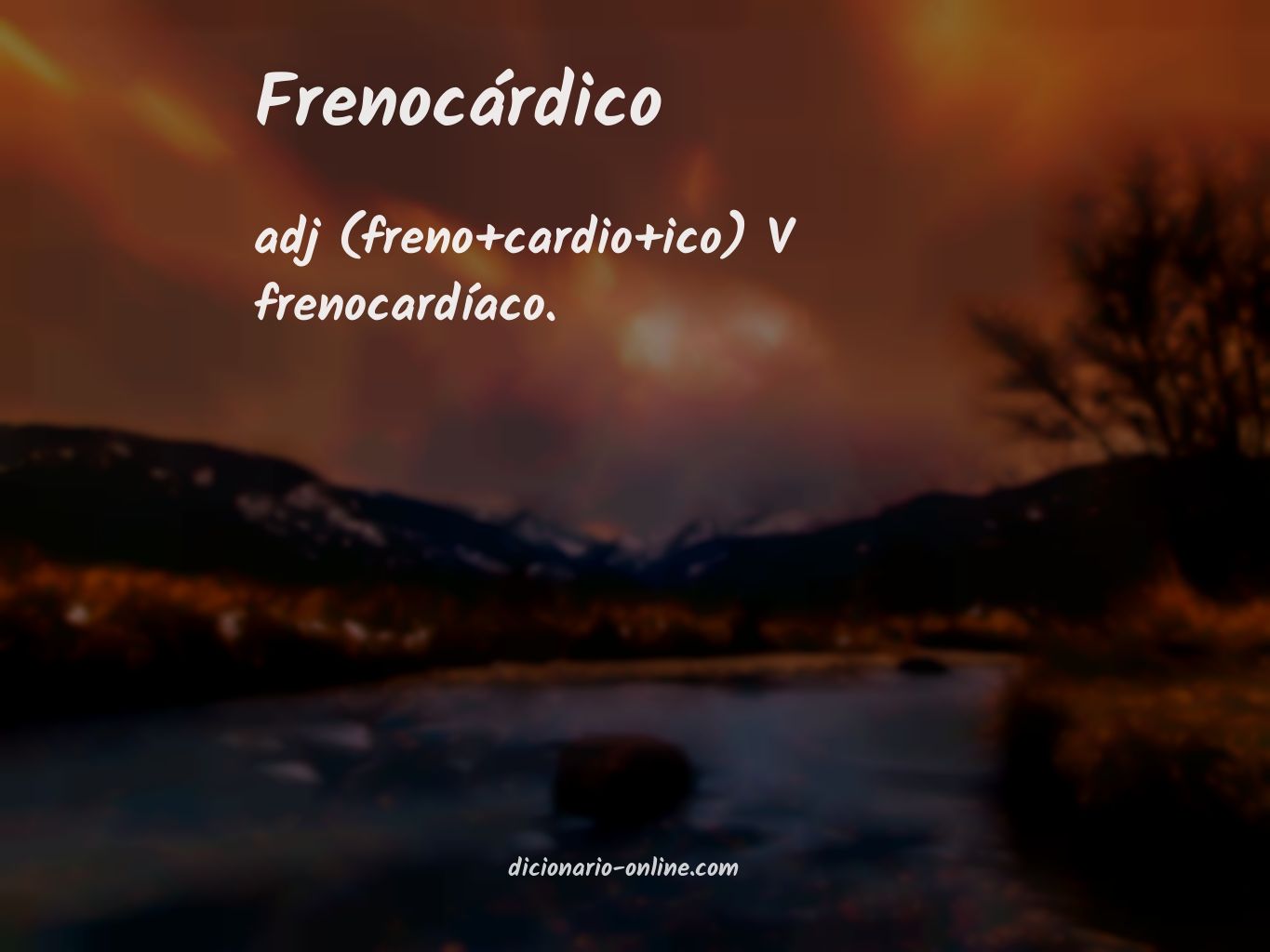 Significado de frenocárdico