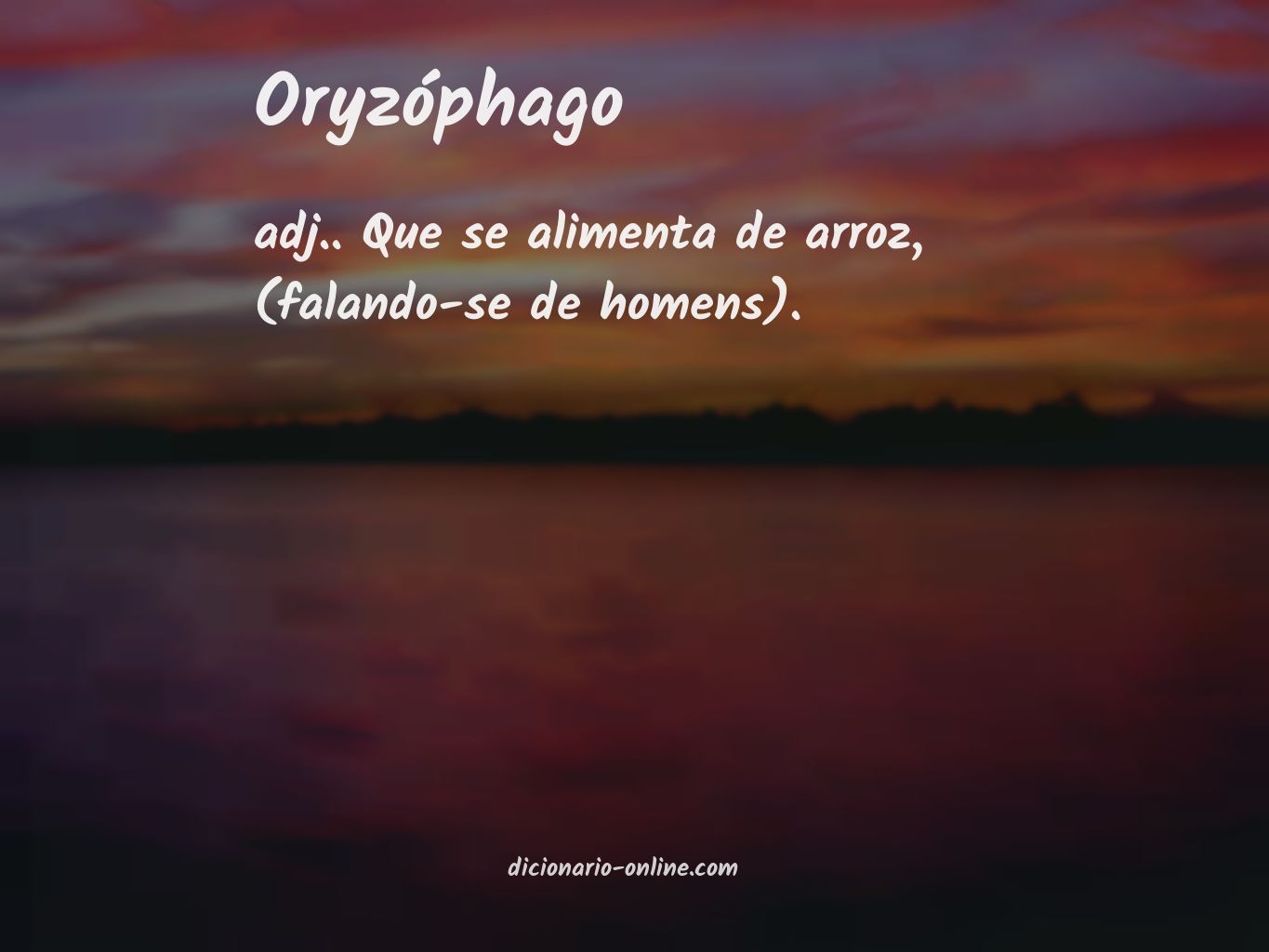 Significado de oryzóphago