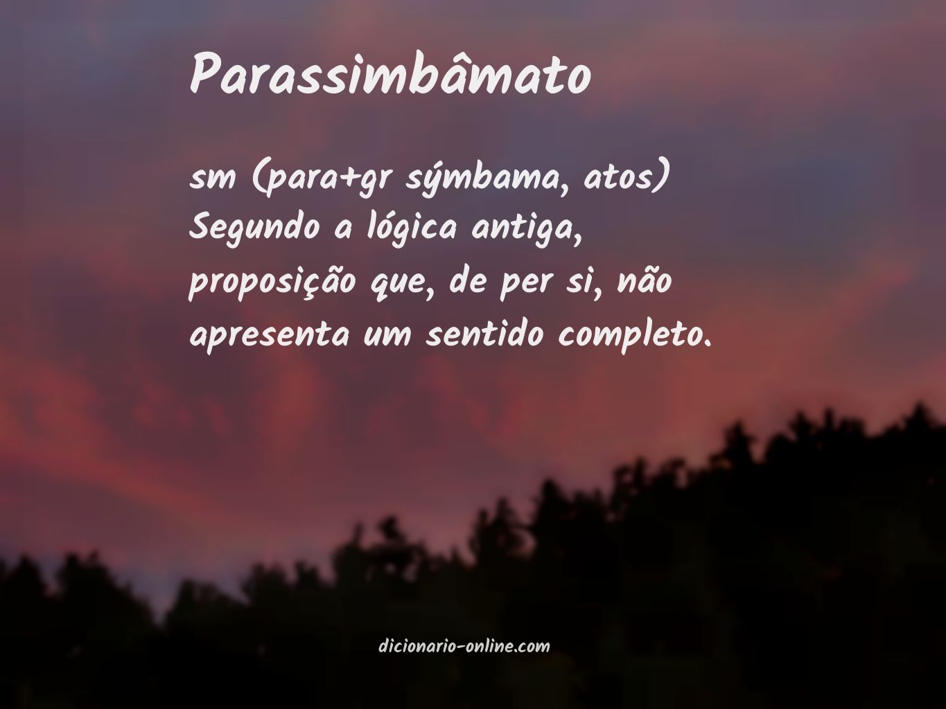 Significado de parassimbâmato