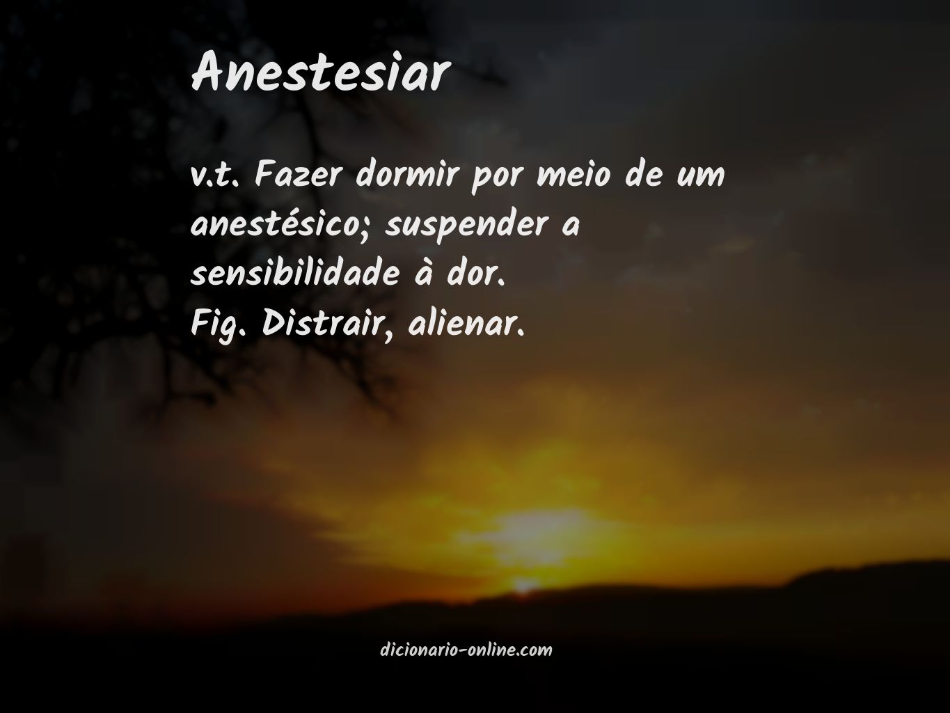 Significado de anestesiar