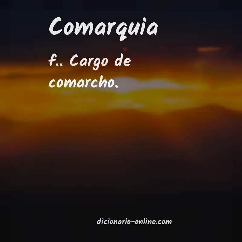 Significado de comarquia