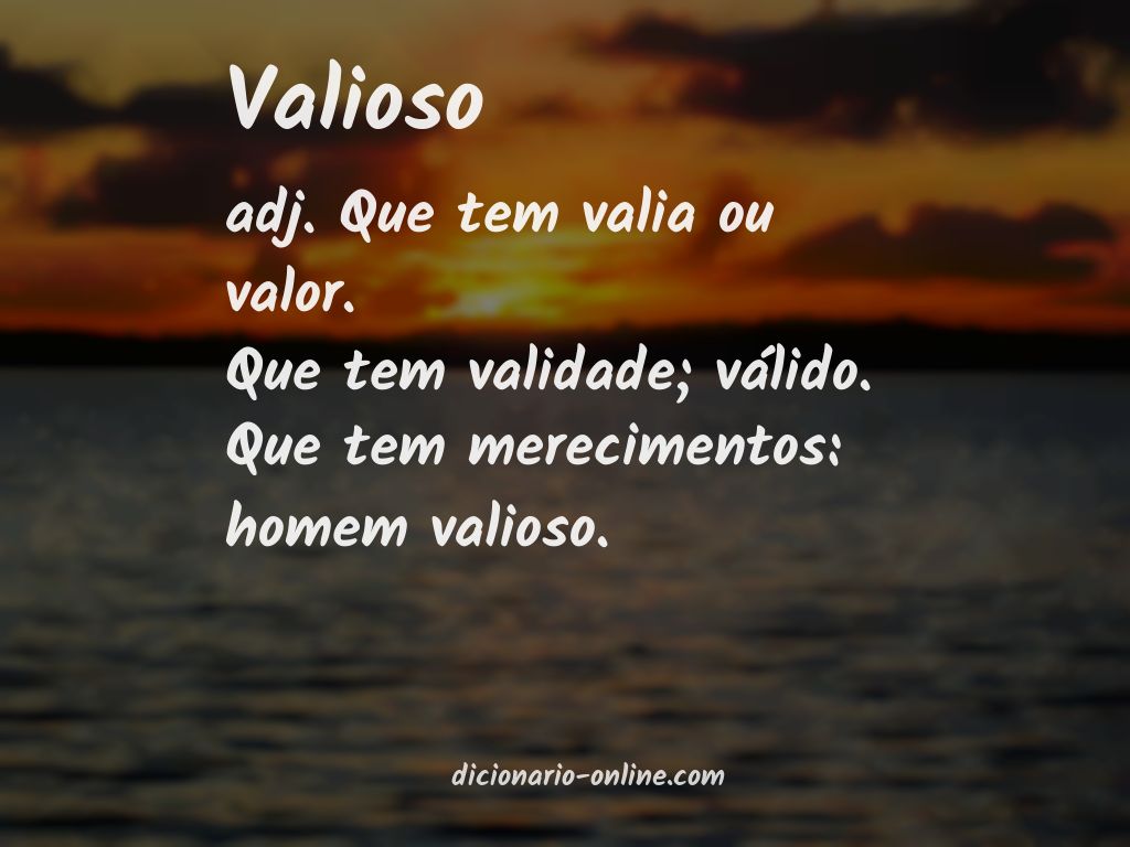 Significado de valioso