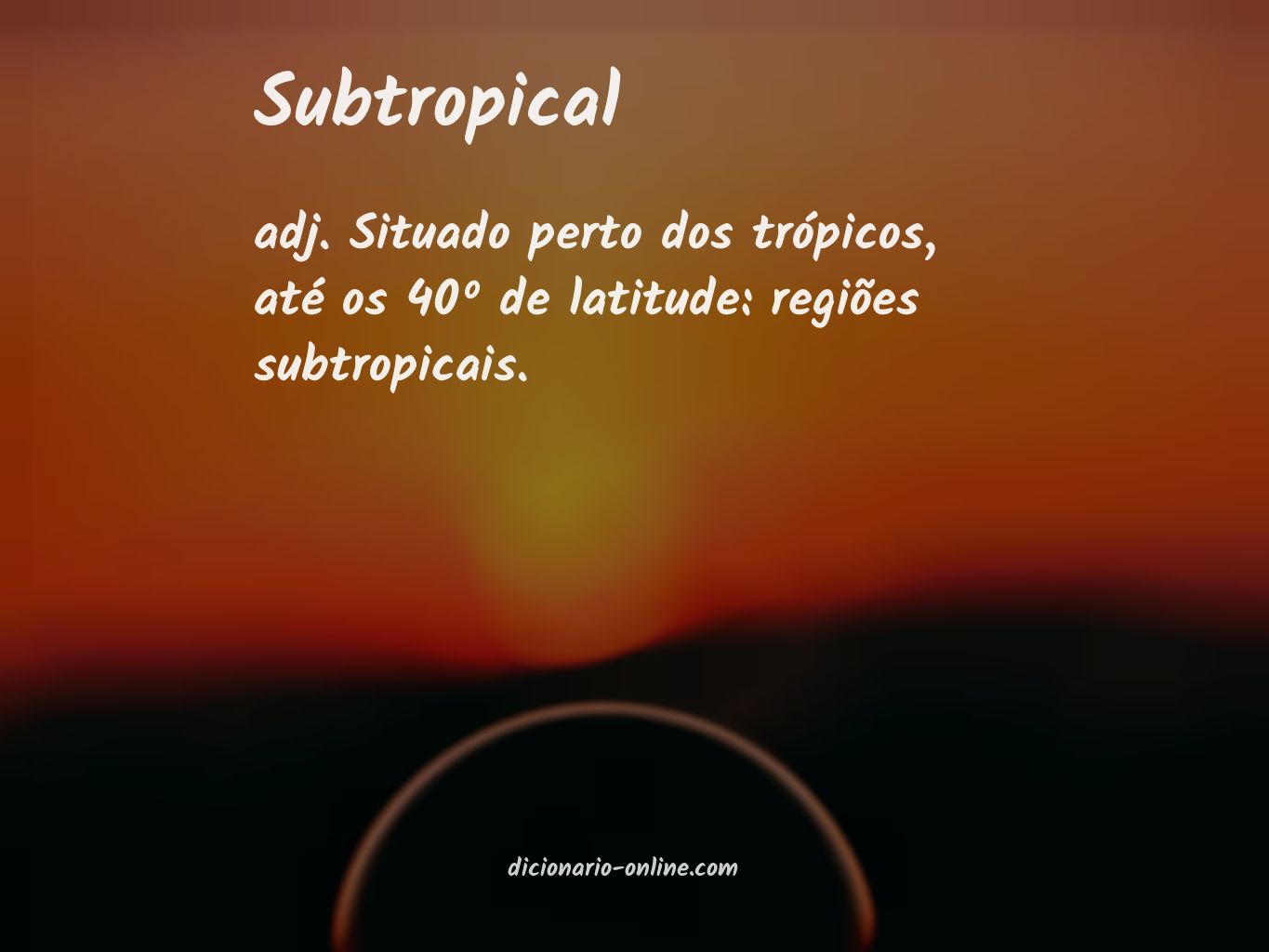 Significado de subtropical