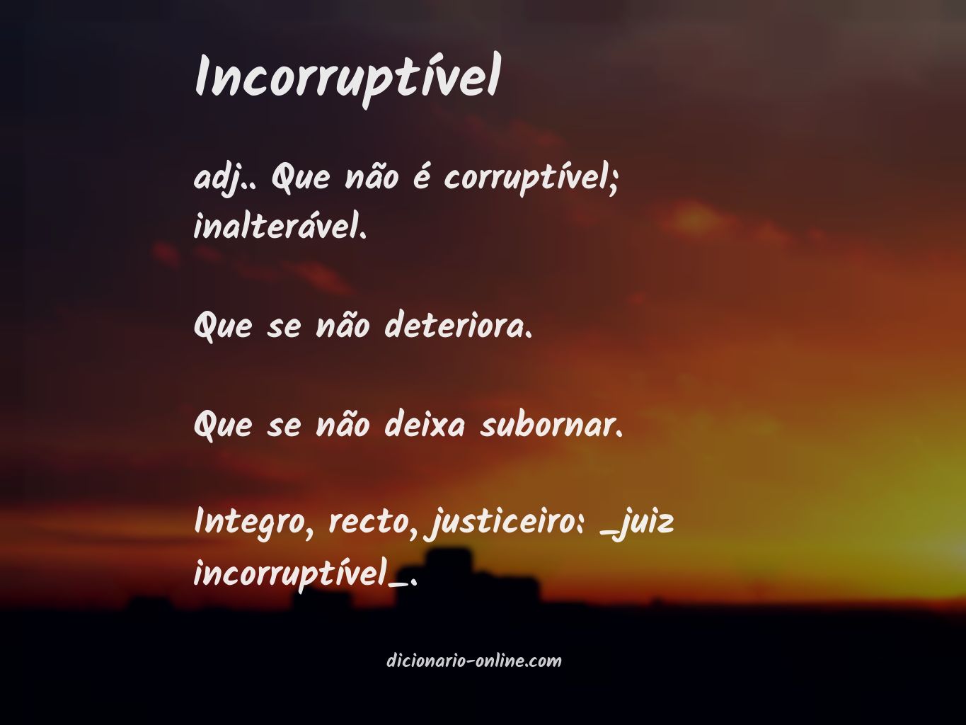 Significado de incorruptível