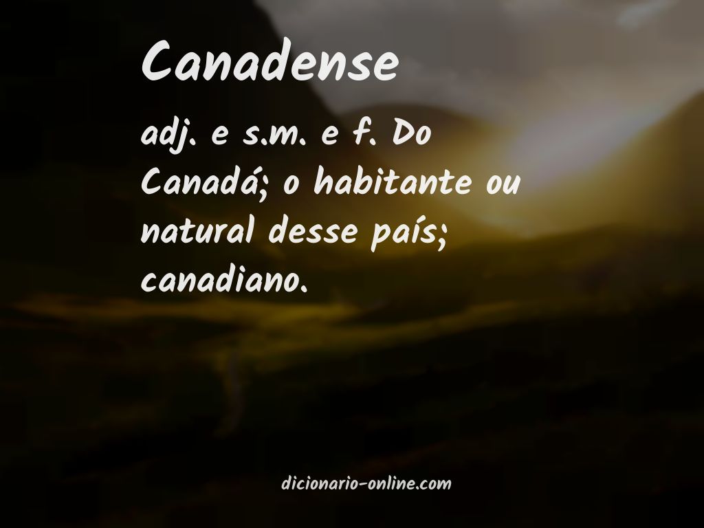 Significado de canadense