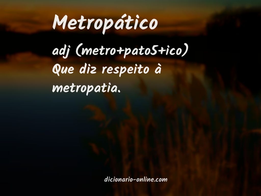 Significado de metropático