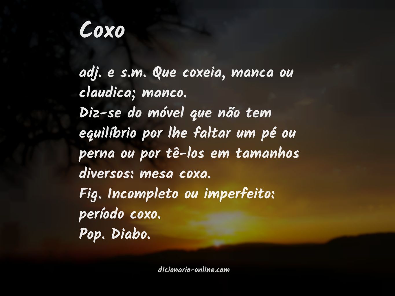 Significado de coxo