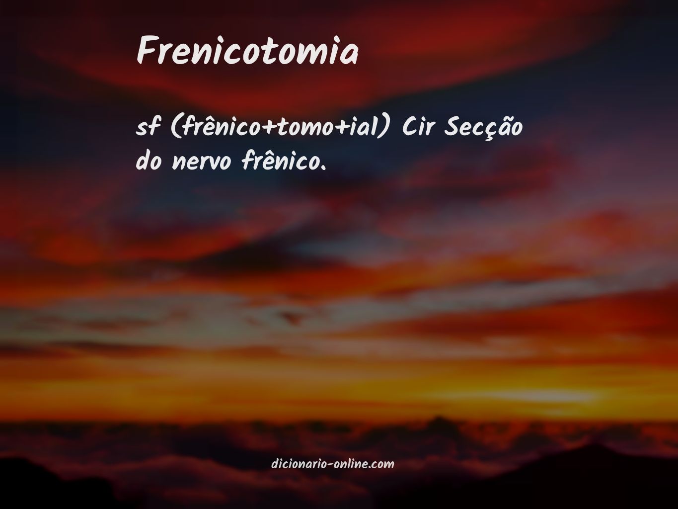 Significado de frenicotomia