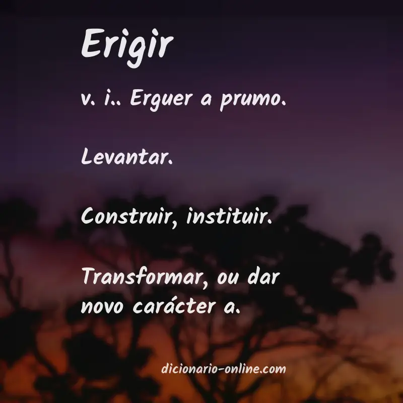 Significado de erigir