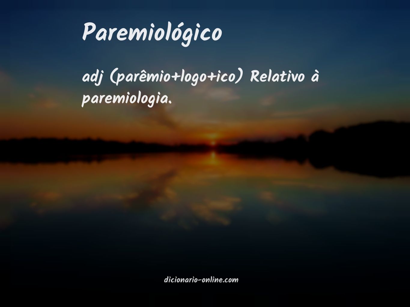 Significado de paremiológico