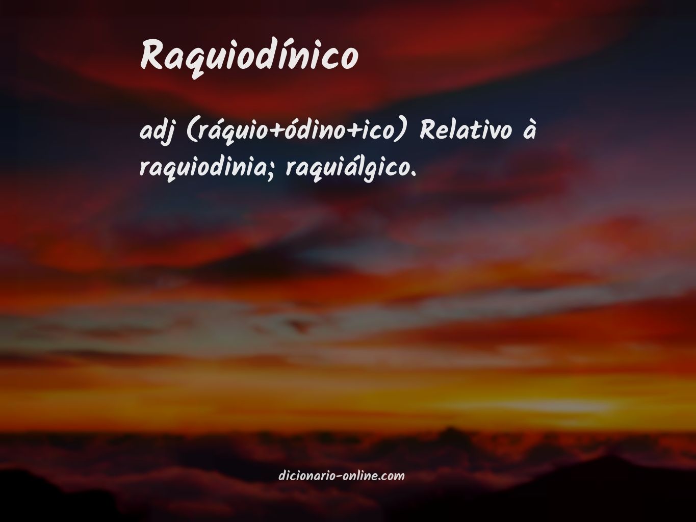 Significado de raquiodínico