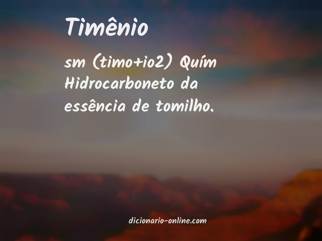 Significado de timênio