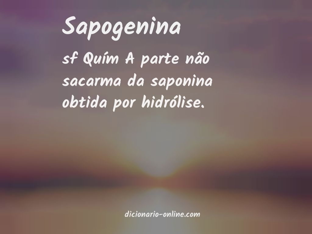 Significado de sapogenina