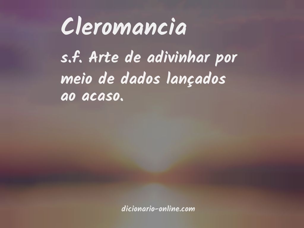 Significado de cleromancia