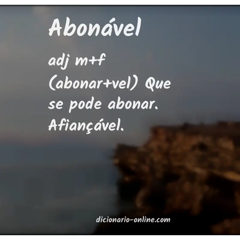 Significado de abonável