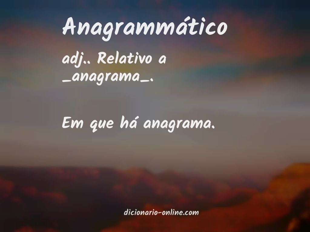 Significado de anagrammático