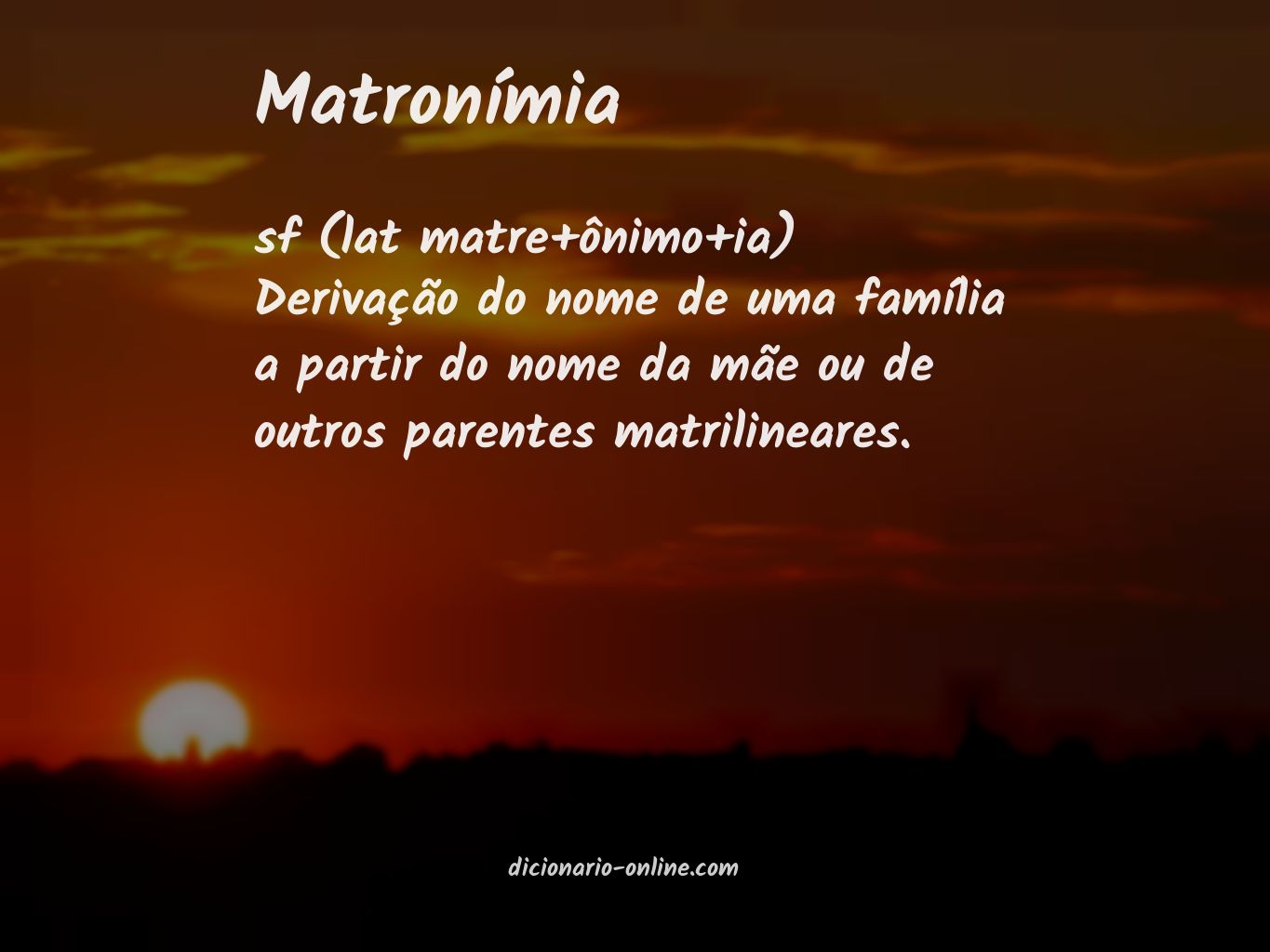 Significado de matronímia