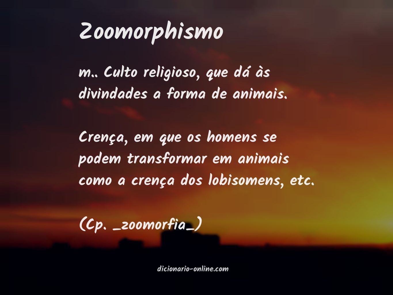 Significado de zoomorphismo