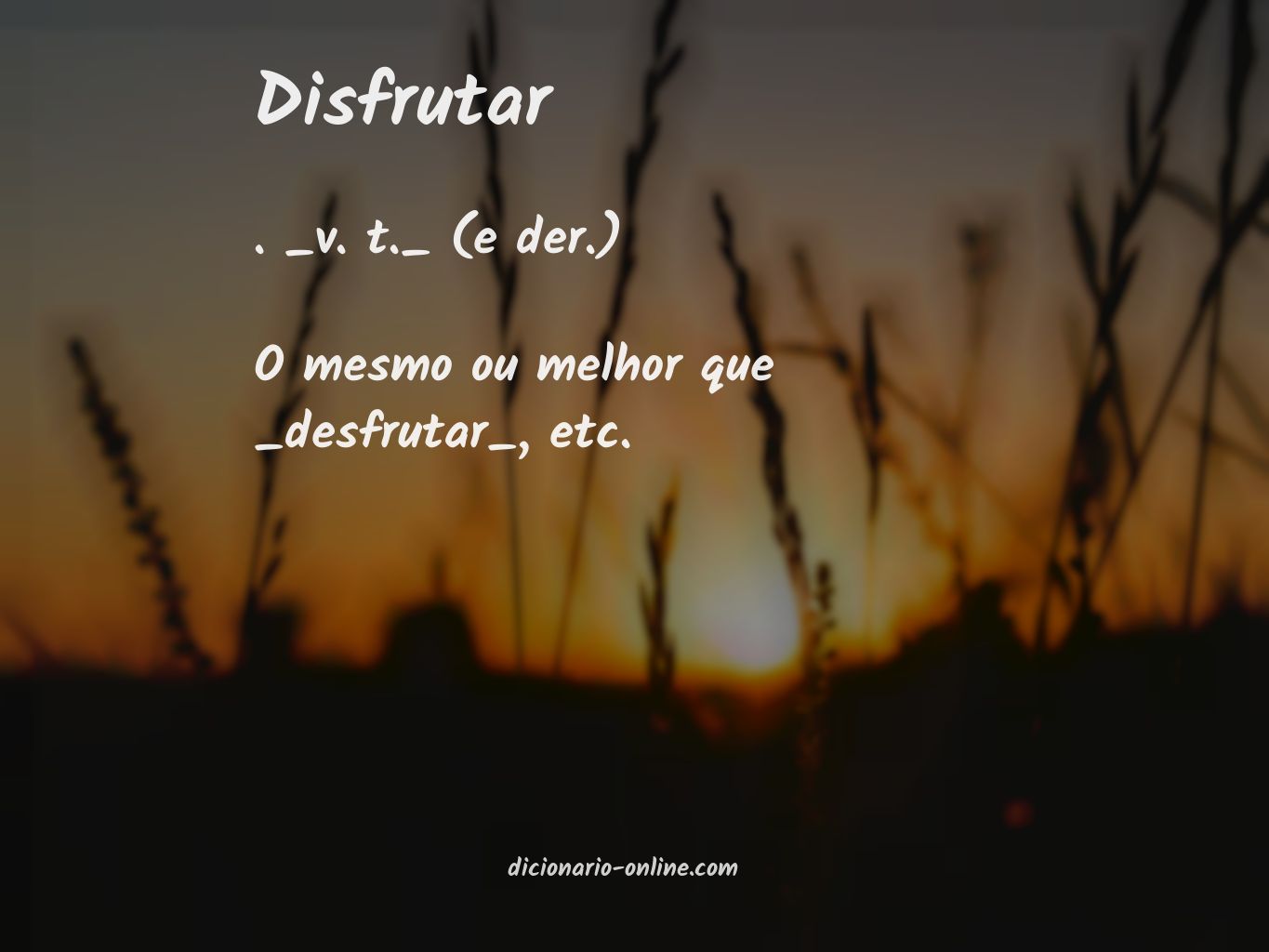 Significado de disfrutar