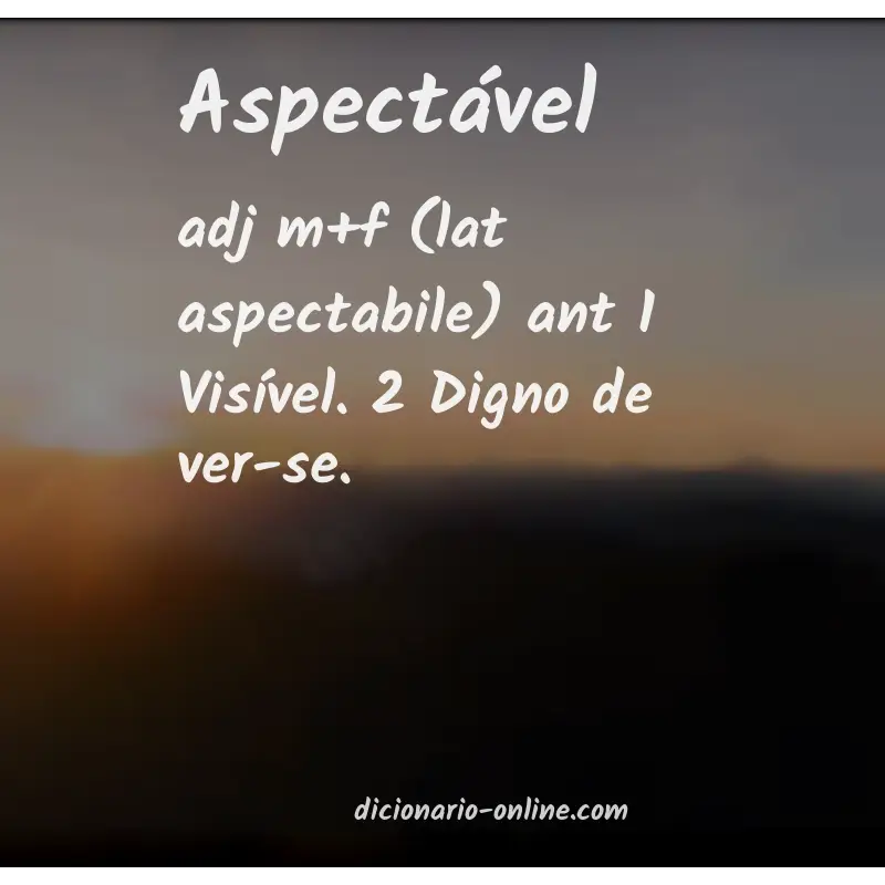 Significado de aspectável