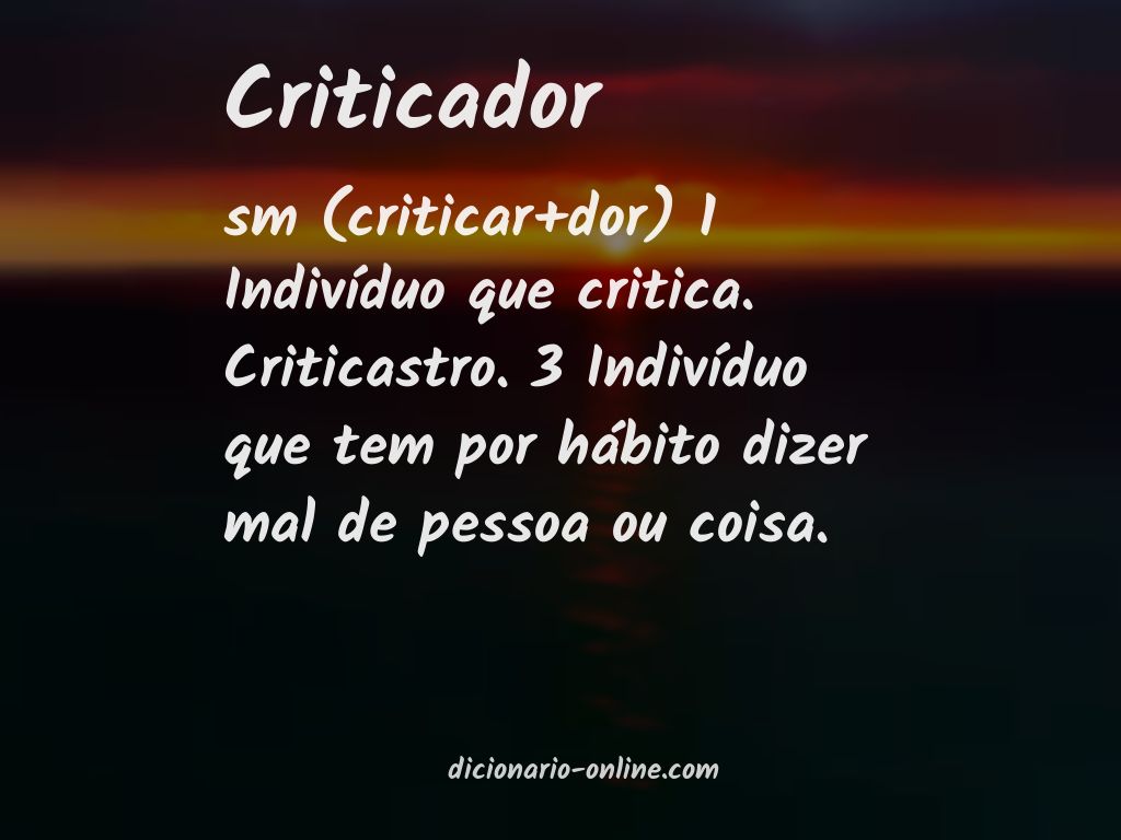 Significado de criticador