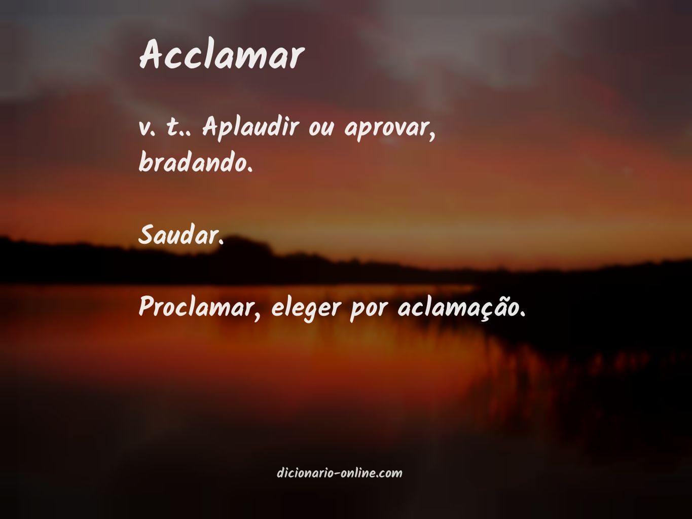 Significado de acclamar