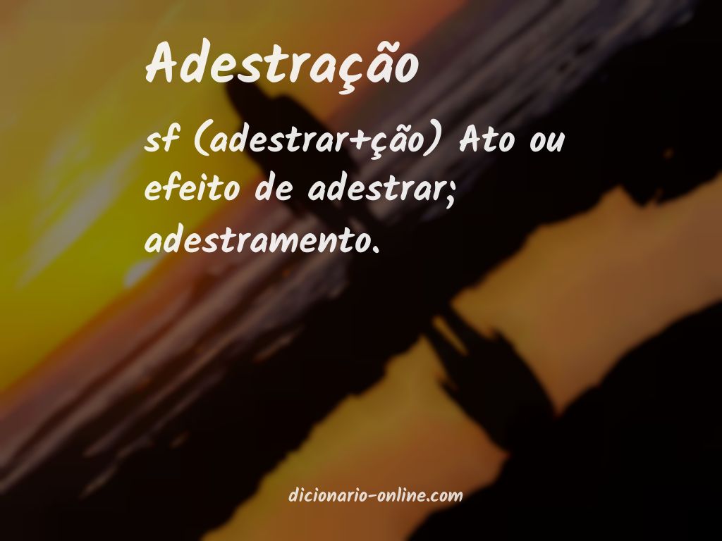 Significado de adestração